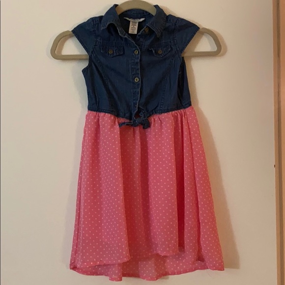 Denim Tie Waist Dress - Picture 1 of 6